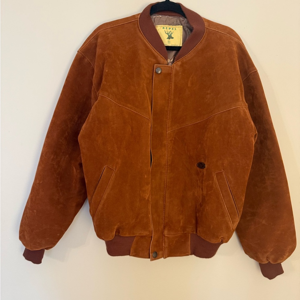 Repel Men's Brown Suede Jacket made in Italy.